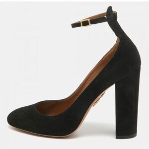 New Aquazzura Black Velvet Alix Ankle Strap
Pumps Size 37.5 / US 7.5